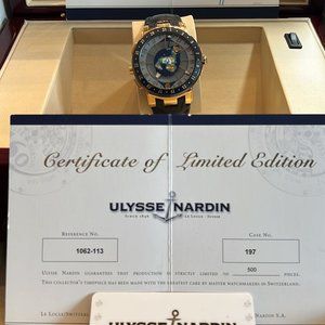 LIMITED EDITION ULISSE NARDIN  MOONSTRUCK 46MM 1062-113 18K ROSE GOLD MEN'S